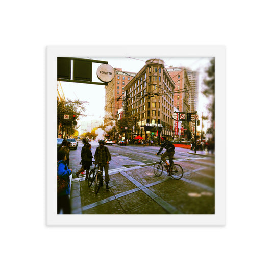 Market Street San Francisco Bicyclists Framed poster